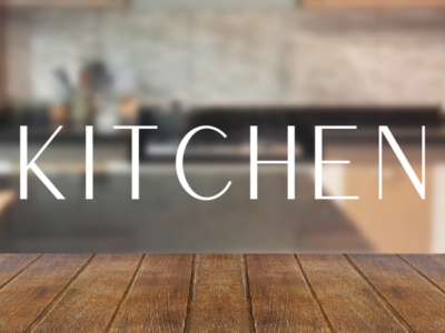 Kitchen with Wood Island